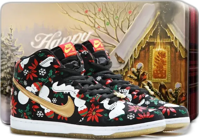  Nike SB Dunk High Concepts Ugly Christmas Sweater Black (Special Box)