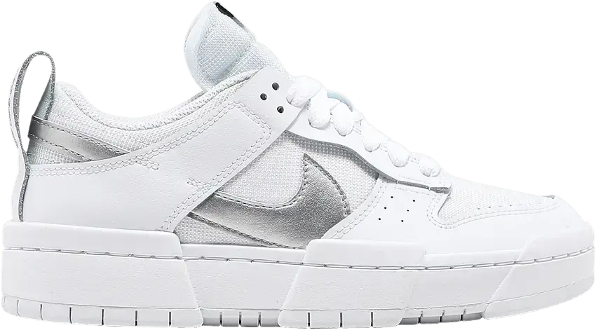  Nike Dunk Low Disrupt White Silver (Women&#039;s)