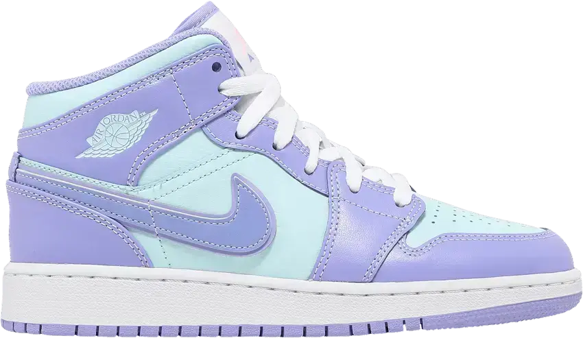  Jordan 1 Mid Purple Aqua (GS)