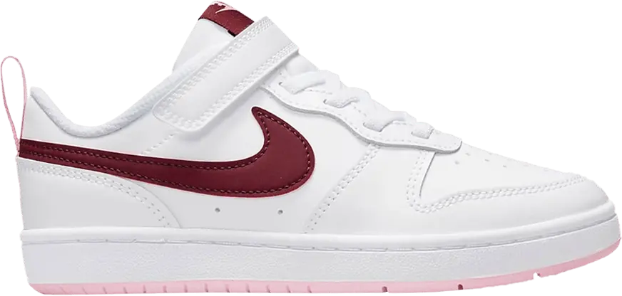  Nike Court Borough Low 2 PS &#039;White Dark Beetroot&#039;