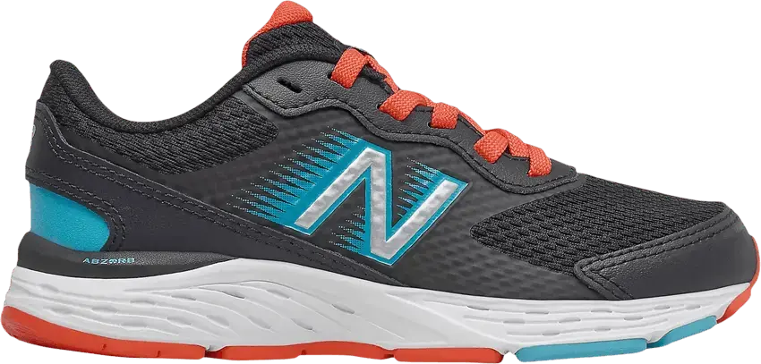  New Balance 680v6 Big Kid Wide &#039;Black Ghost Pepper&#039;