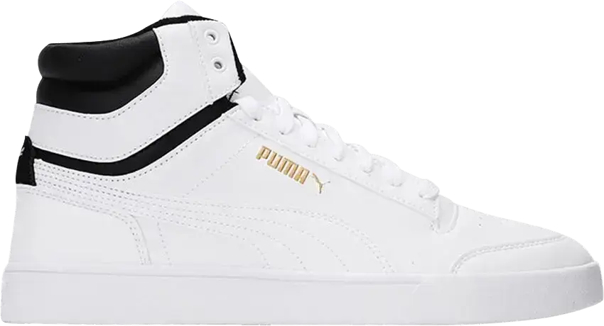  Puma Shuffle Mid WTR &#039;White Black Team Gold&#039;