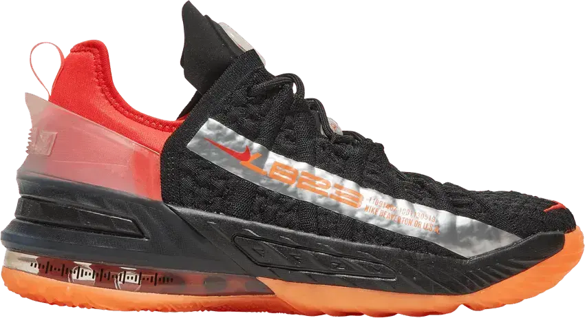 Nike LeBron 18 Black Crimson Volt (GS)