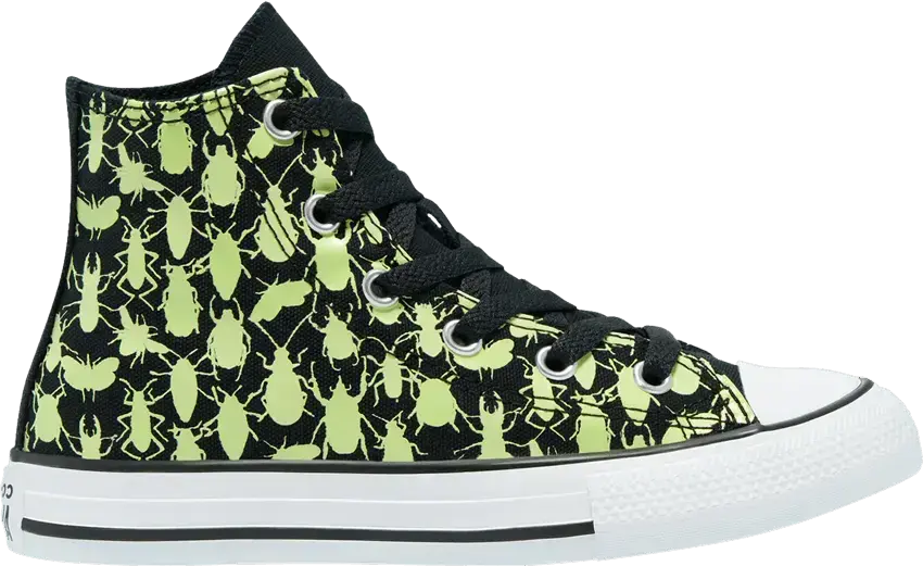  Converse Chuck Taylor All Star High GS &#039;Glow In The Dark Insect Print&#039;