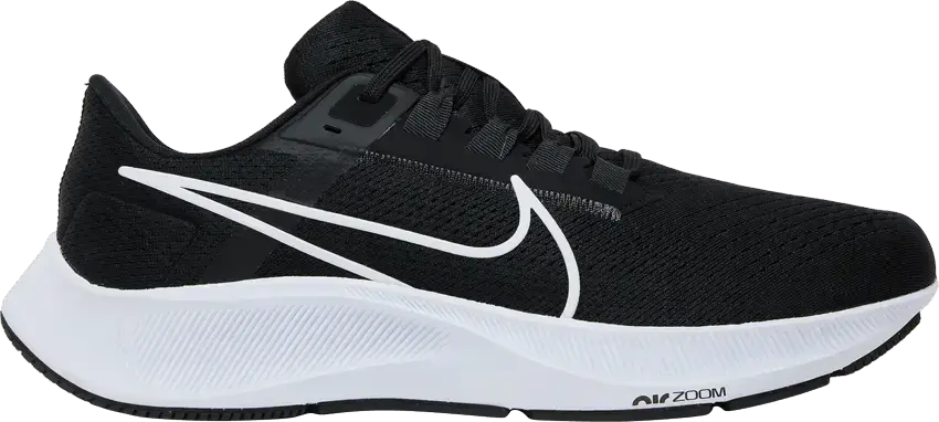  Nike Air Zoom Pegasus 38 Black White (Extra Wide)