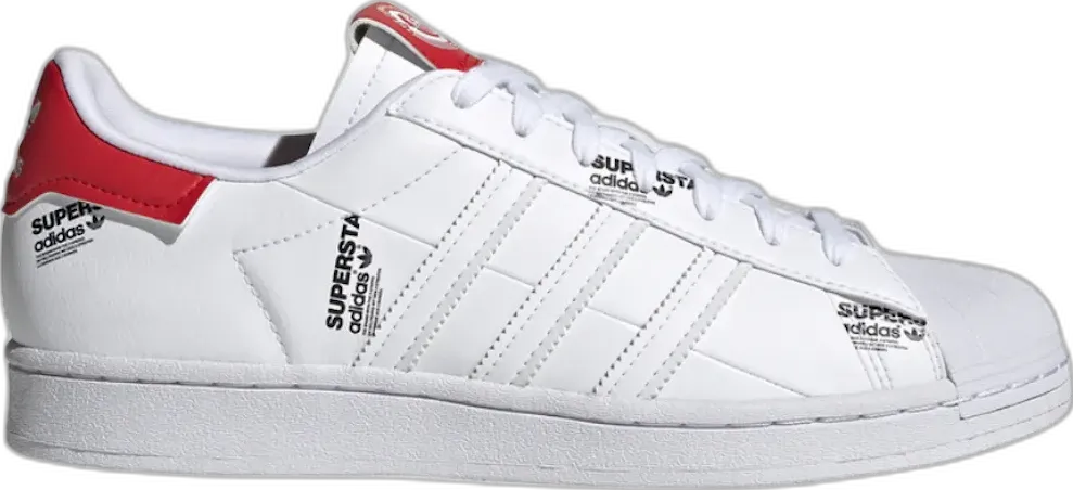 Adidas adidas Superstar Vivid Red Logo Print