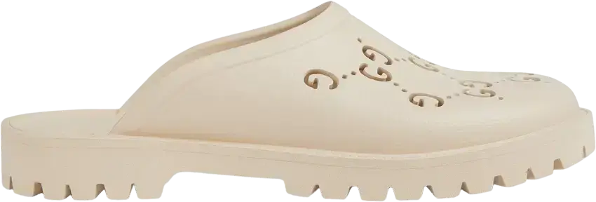  Gucci Slip On Sandal &#039;Cut Out Monogram - Mystic White&#039;