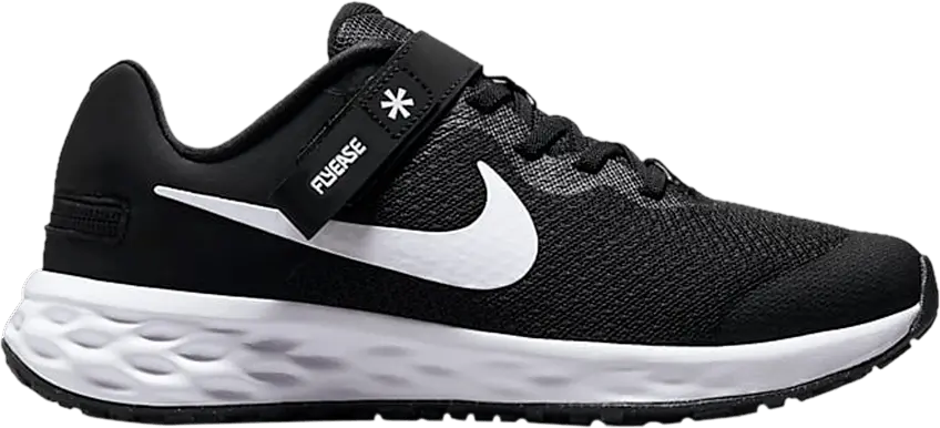  Nike Revolution 6 FlyEase GS &#039;Black White&#039;
