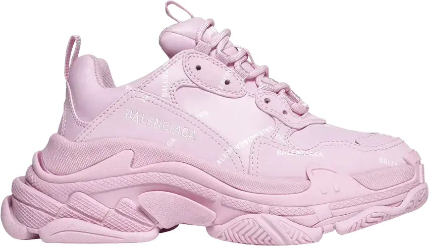  Balenciaga Wmns Triple S Sneaker &#039;Allover Logo - Pink&#039;