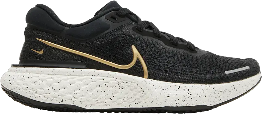  Nike ZoomX Invincible Run Flyknit Black Metallic Gold (Women&#039;s)