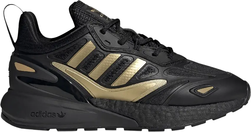 Adidas ZX 2K Boost 2.0 J &#039;Black Gold Metallic&#039;