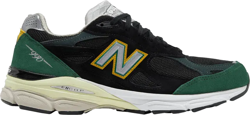  New Balance 990v3 Black Green Yellow