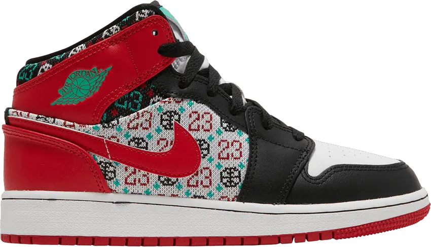  Jordan 1 Mid SE Ugly Christmas Sweater (GS)