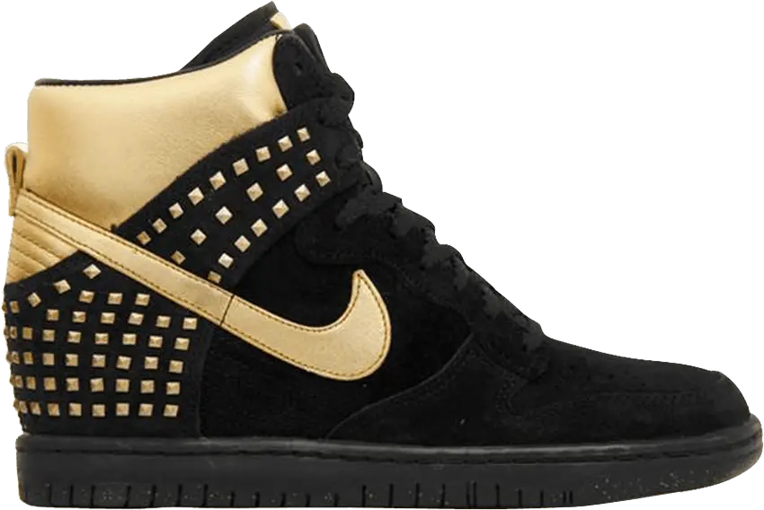  Nike Wmns Dunk Sky High Studs QS &#039;Black Metallic Gold&#039;