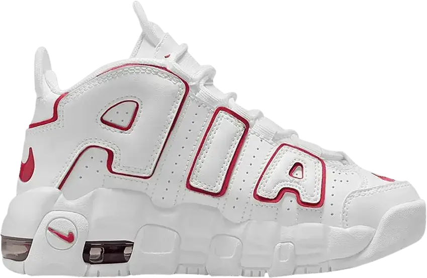  Nike Air More Uptempo White Varsity Red Outline (PS)