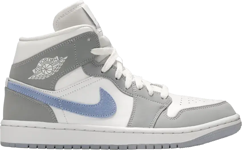  Jordan 1 Mid Wolf Grey Aluminum (Women&#039;s)