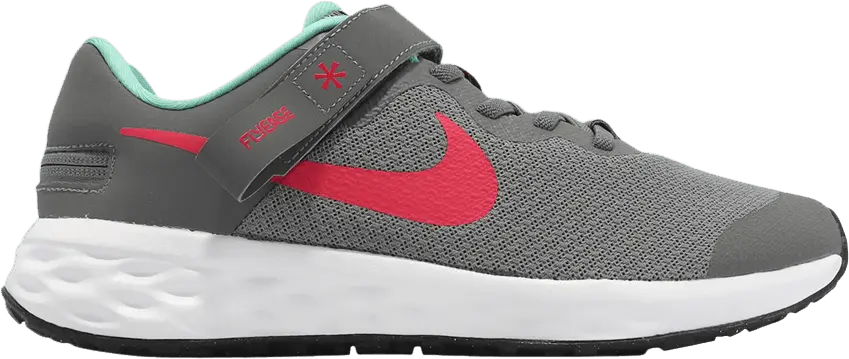  Nike Revolution 6 FlyEase GS &#039;Smoke Grey Siren Red&#039;