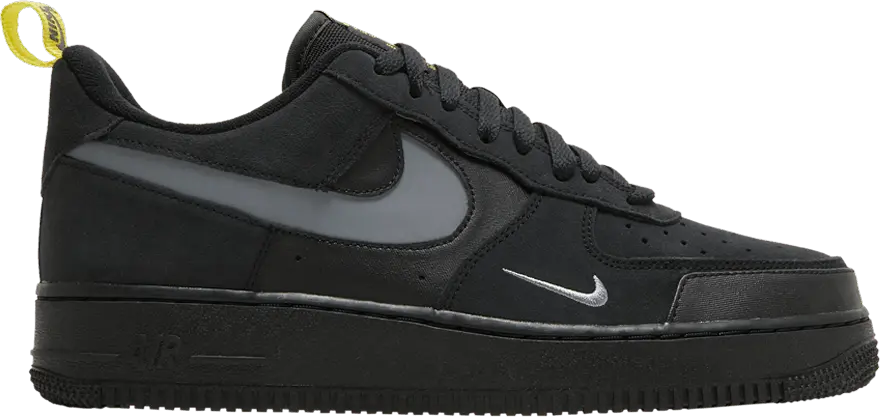  Nike Air Force 1 Low Cut Out Swoosh Black