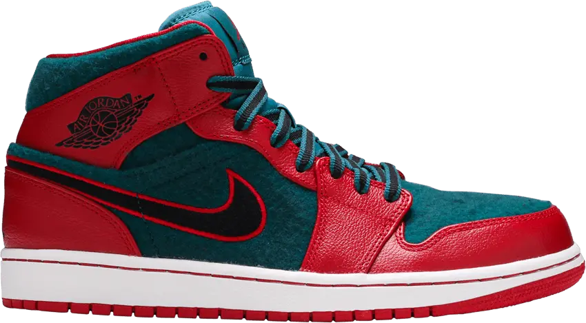  Jordan 1 Mid Gym Red Black Dark Sea