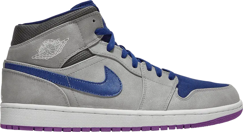  Jordan 1 Mid Matte Silver Laser Purple