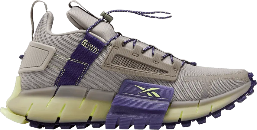  Reebok Zig Kinetica Edge &#039;Boulder Grey Dark Orchid&#039;