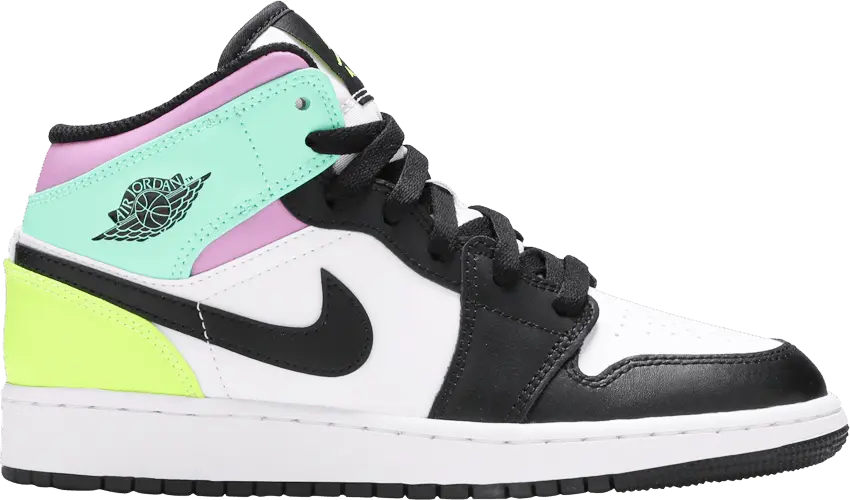  Jordan 1 Mid Pastel Black Toe (GS)