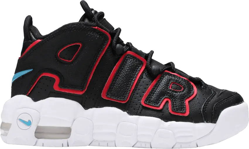  Nike Air More Uptempo Black Fusion Red (GS)