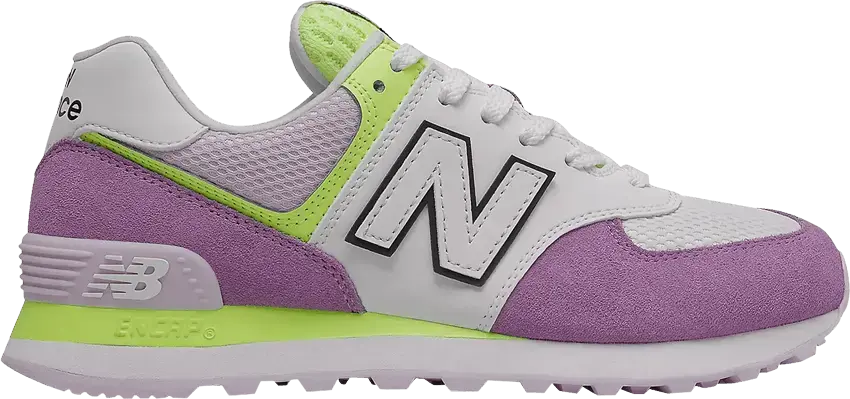  New Balance Wmns 574 Wide &#039;Purple Bleached Lime Glow&#039;