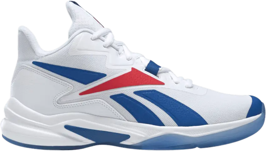 Reebok More Buckets White Vector Blue Red