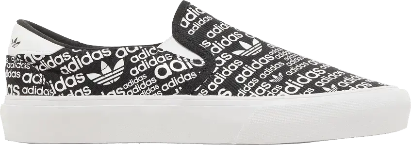  Adidas Court Rallye Slip &#039;Allover Logo - Black White&#039;