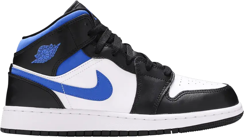  Jordan 1 Mid White Black Racer Blue (GS)