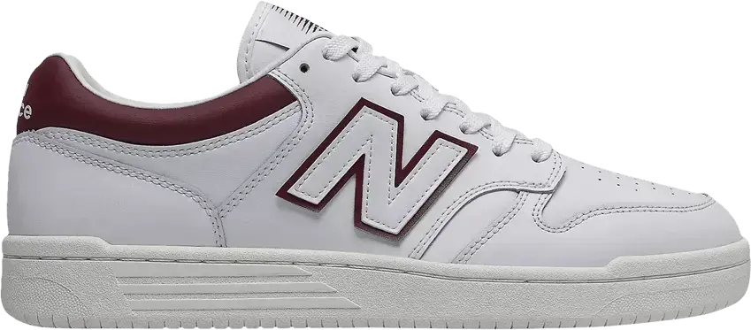  New Balance 480 2E Wide &#039;White Burgundy&#039;