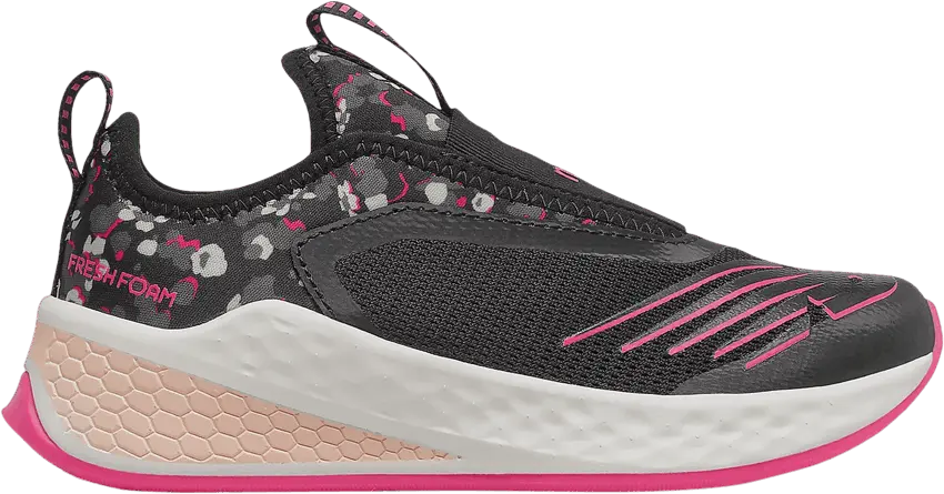  New Balance Fresh Foam Fast v2 Slip-On Big Kid Wide &#039;Black Pink Camo&#039;