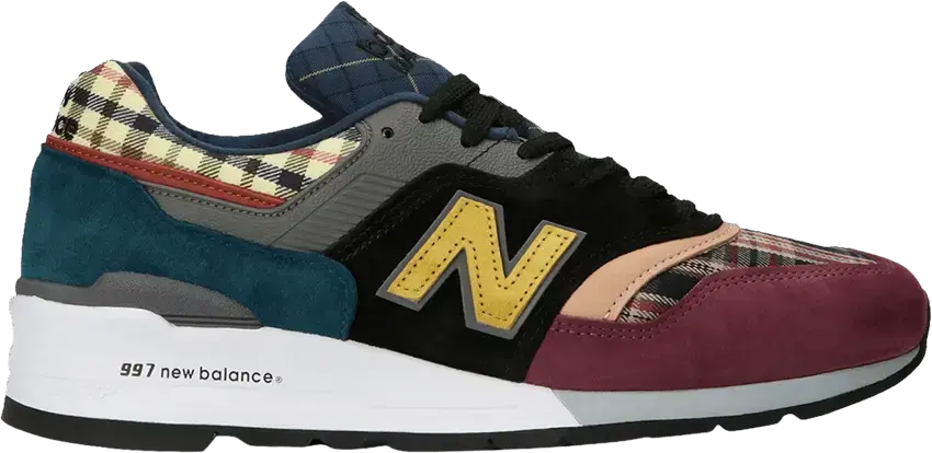  New Balance 997 Made In USA Plaid Pack Burgundy Black