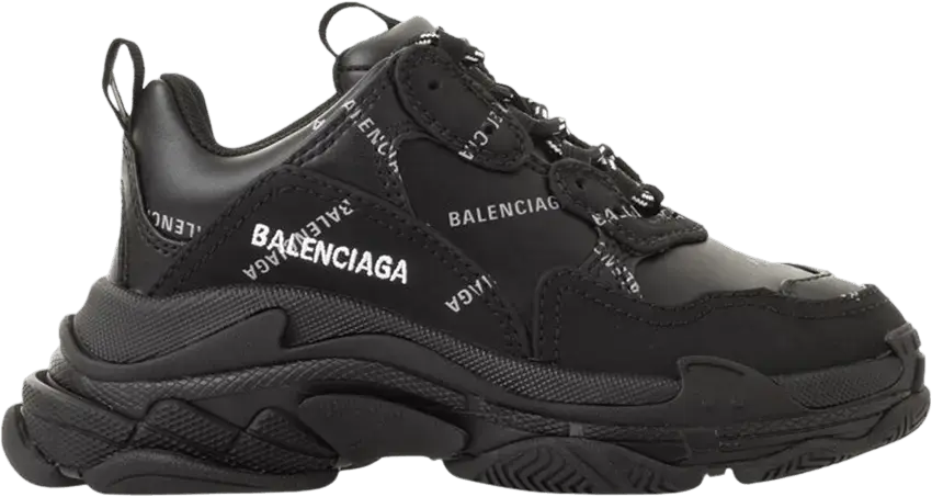  Balenciaga Triple S Sneaker Kids &#039;Allover Logo - Black&#039;