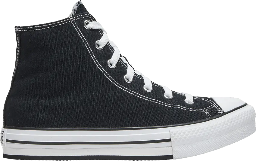  Converse Chuck Taylor All-Star EVA Lift Platform Hi Black White (GS)