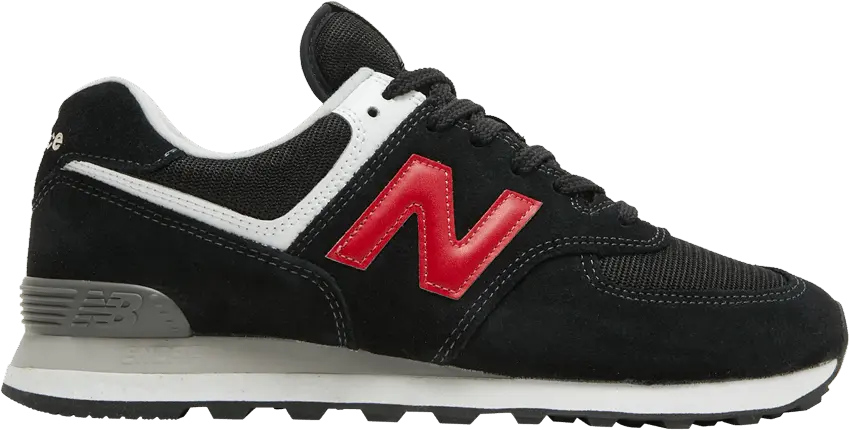  New Balance 574 Black Red White