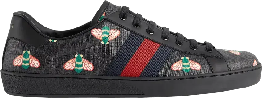  Gucci Ace Bee Print Black