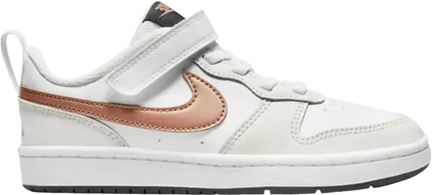  Nike Court Borough Low 2 White Metallic Bronze (PS)