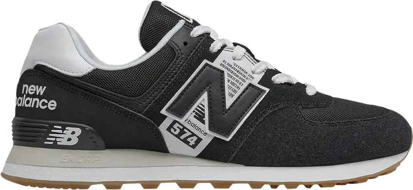  New Balance 574 Black White Tag