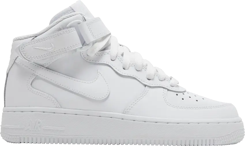  Nike Air Force 1 Mid LE GS &#039;Triple White&#039;