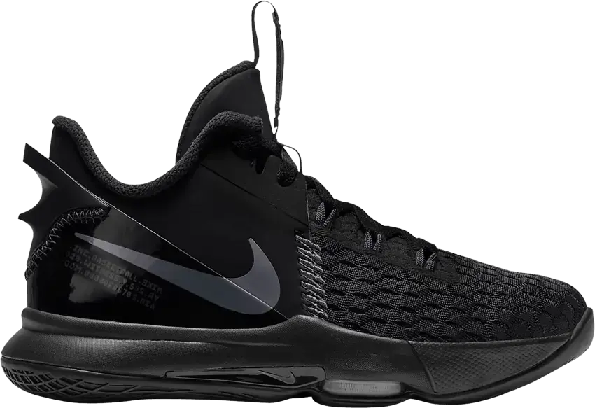 Nike LeBron Witness 5 GS &#039;Black Dark Grey&#039;