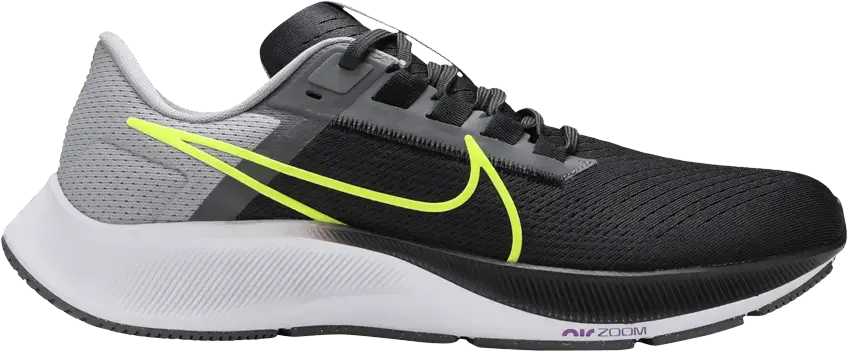  Nike Air Zoom Pegasus 38 Black Smoke Grey Volt