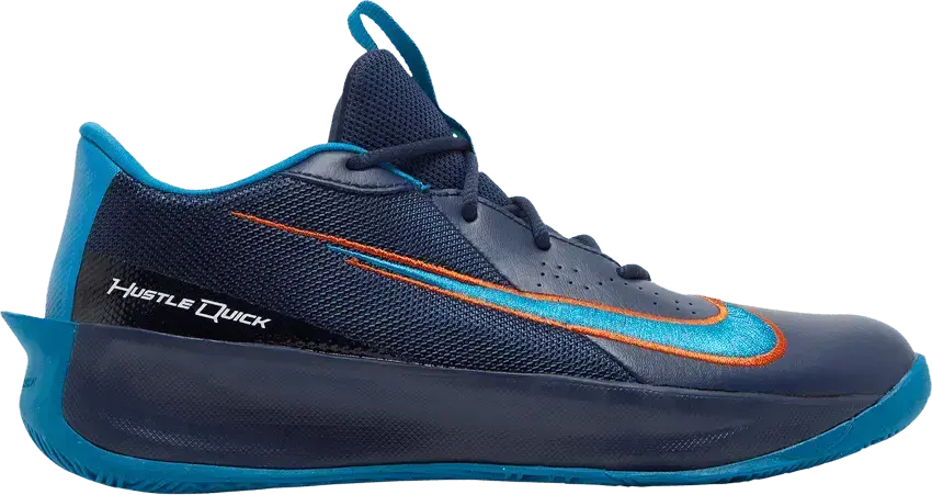  Nike Team Hustle Quick 3 GS &#039;Midnight Navy Orange&#039;