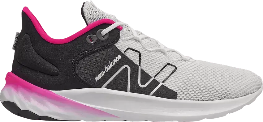  New Balance Fresh Foam Roav Big Kid Wide &#039;White Black Pink Glow&#039;