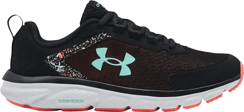  Under Armour Wmns Charged Assert 9 &#039;Paint Splatter - Black Tile Blue&#039;