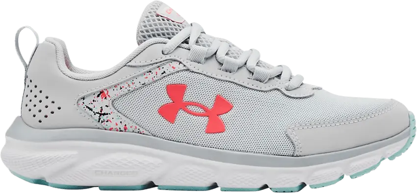  Under Armour Wmns Charged Assert 9 &#039;Paint Splatter - Halo Grey Pink&#039;