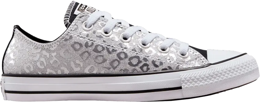  Converse Wmns Chuck Taylor All Star Low &#039;Glitter Leopard Spots - Silver&#039;