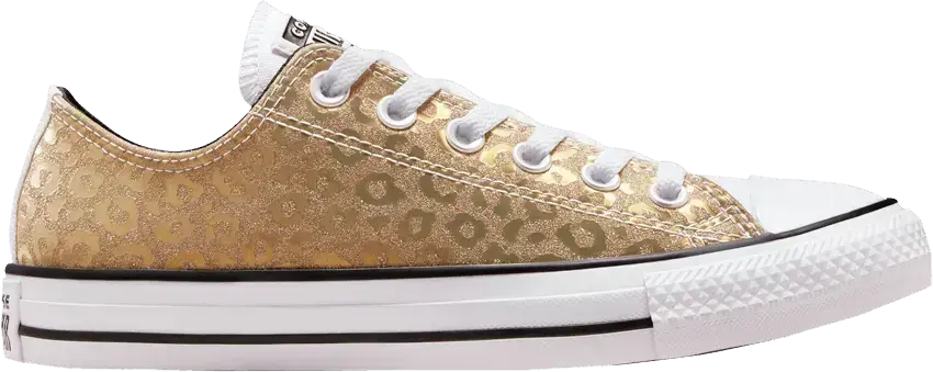  Converse Wmns Chuck Taylor All Star Low &#039;Glitter Leopard Spots - Saturn Gold&#039;