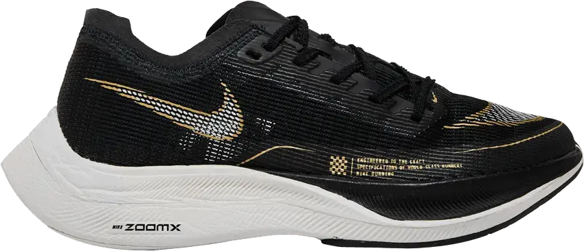  Nike ZoomX Vaporfly Next% 2 Black Metallic Gold Coin (Women&#039;s)